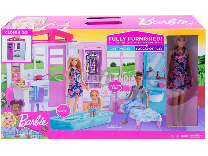 Barbie Casa Portatile Piccola con Accessori Mattel FXG55