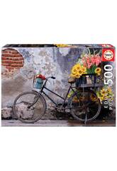 Puzzle 500 Vélo Avec Des Fleurs Educa 17988