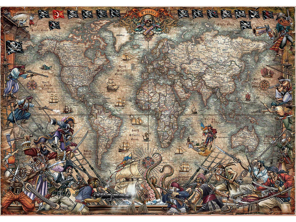 Puzzle 2.000 Mapa Dos Piratas Educa 18008