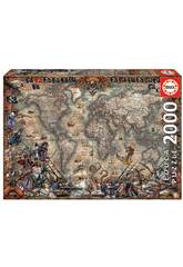 Puzzle 2.000 Mapa De Piratas Educa 18008