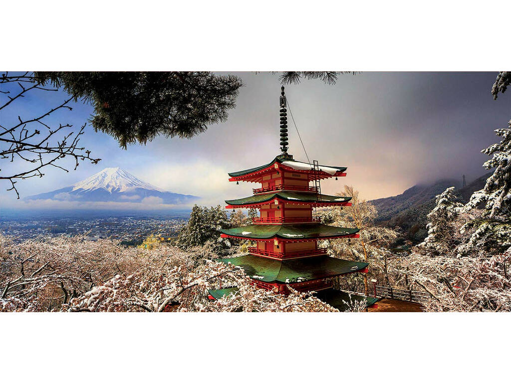 Puzzle 3.000 Fuji und Pagoda Chureito Japan Educa 18013