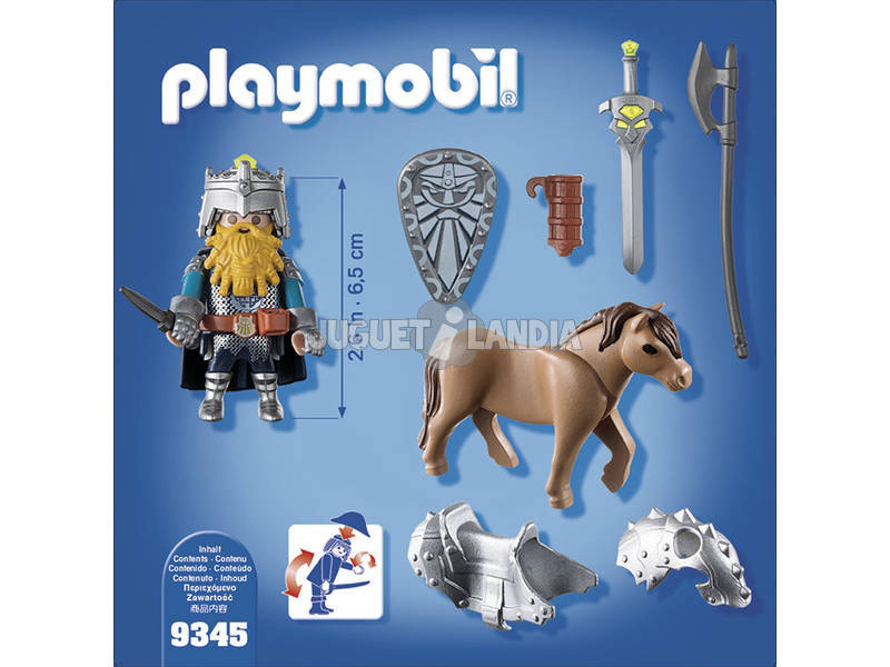 Playmobil Zwerg und Pony mit Rüstung 9345