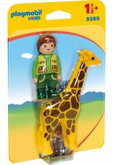 Playmobil 1,2,3 Soigneur avec Girafe 9380 