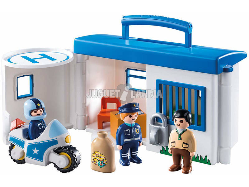 Playmobil 1,2,3 Commissariat de Police Mallette 9382 