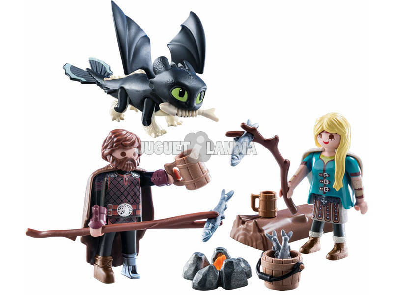 Playmobil Comme Dresser Votre Dragon Hipo et Astrid avec bébé Dragon 70040