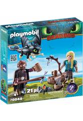 Playmobil Comme Dresser Votre Dragon Hipo et Astrid avec bébé Dragon 70040
