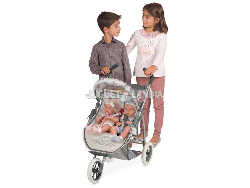 Passeggino per Bambole Gemellare Pieghevole Reborn DeCuevas 90331