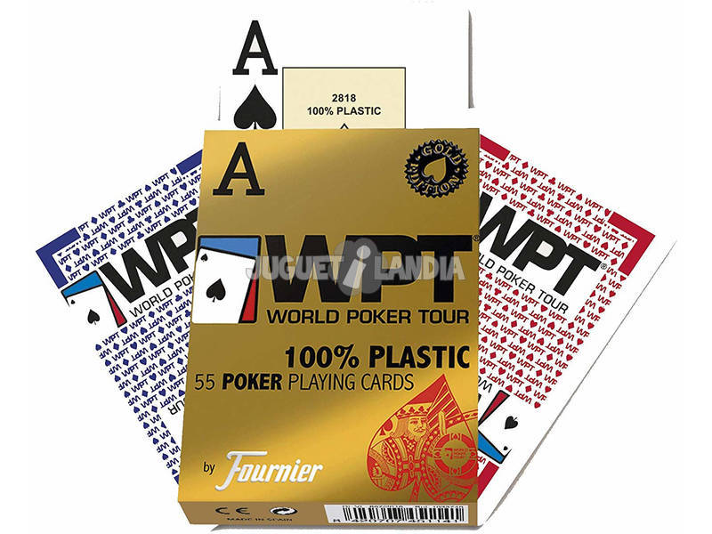 Poker Spielkarte WPT 100% Plastik Gold Edition Fournier 1033745