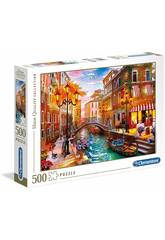 Puzzle 500 Coucher Du Soleil Dans  Venise Clementoni 35063