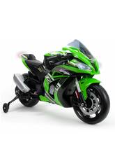 Moto de Batterie Kawasaki ZX10 Ninja 12V. avec des lumi�res et des sons Injusa 6495