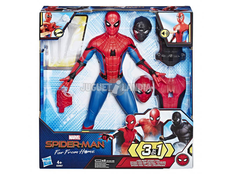 Spiderman Far From Home Figur Deluxe 33 cm. Anzug Netzswerfer Hasbro E3567