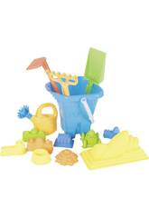 Seau de Plage Ch�teau 21x20 cm. Avec des Accessoires 14 Pi�ces