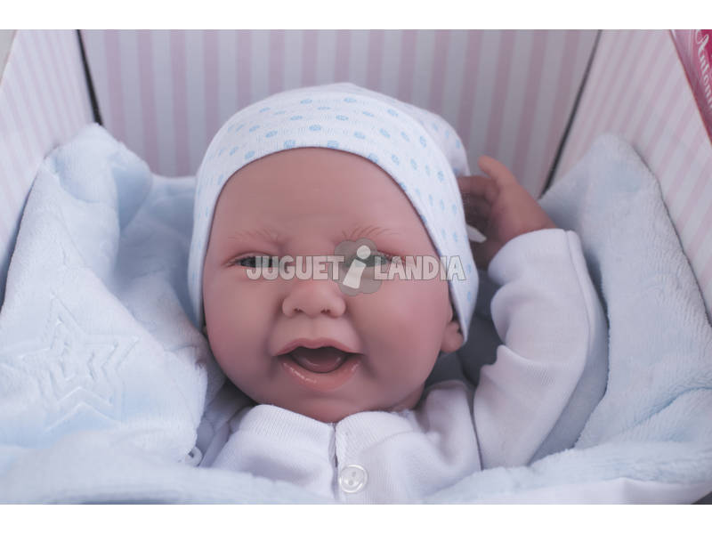 Neugeborene Puppe Carlo mit Decke 42 cm. Antonio Juan 5019
