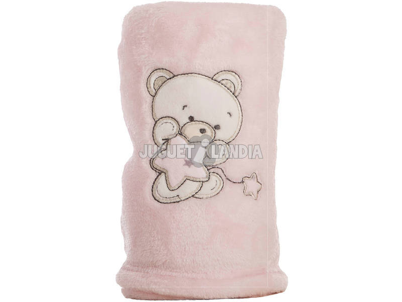 Set Cobertor Cor- de- rosa Com Dou Dou Ursinho Llopis 25484