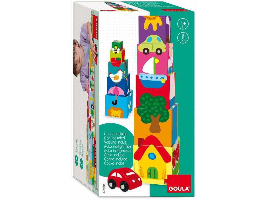 Cubi Impilabili In Legno Orange Tree Toys Peter Rabbit - Set Da 5 Scatole Numerate, Giocattolo Educativo Per Bambini 24+ Mesi, Regalo Battesimo