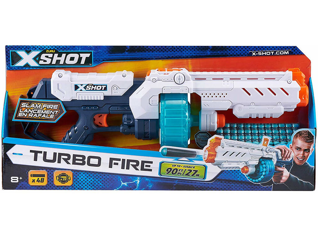 X-Shot Turbo Fire Lanza Dardos con 48 Dardos Zuru 11008273