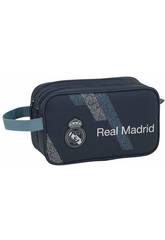 Saco de Toucador Real Madrid Dark Grey com Al�a e 2 Z�pers Ajust�vel ao Carro Safta 811834518