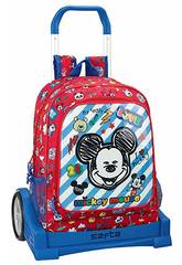 Mochila con Carro Evolution Mickey Mouse Maker Safta 611914860