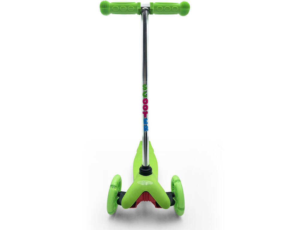 Trottinette verte à 3 roues avec éclairage