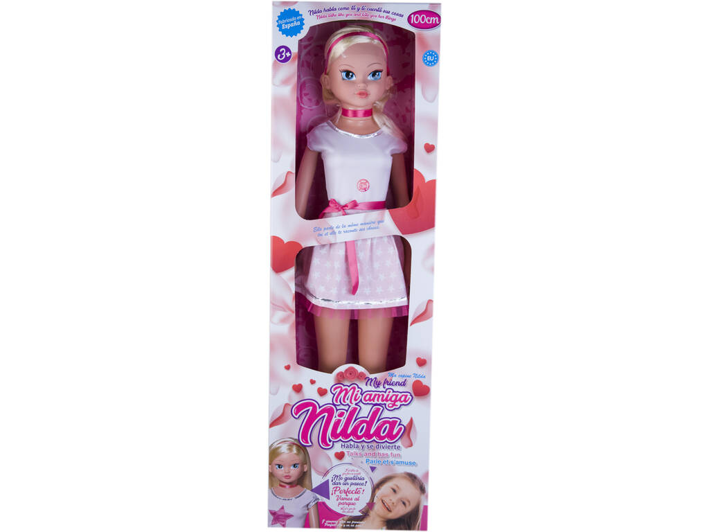 Puppe Sprechende Nilda Französisch 100 cm.