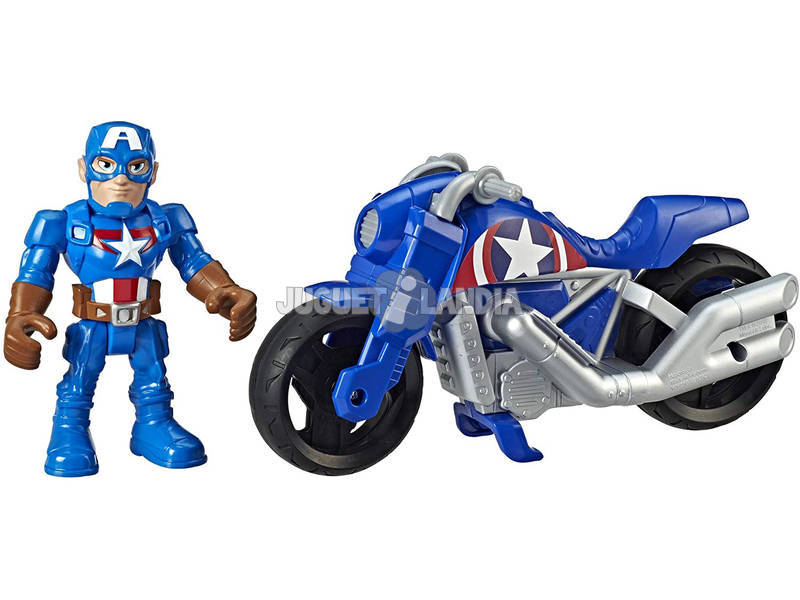 Marvel Super Hero Aventeuer Captain America mit Motorrad von Hasbro E6262
