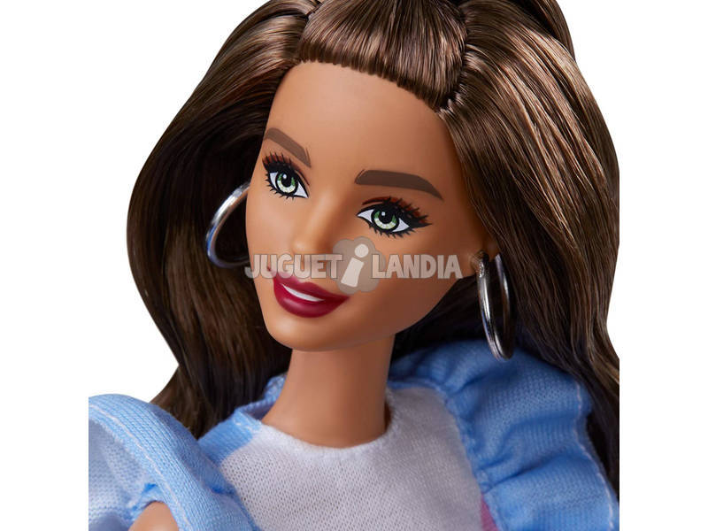 Barbie Fashioniste Blue Ruffle Dress Mattel FXL54