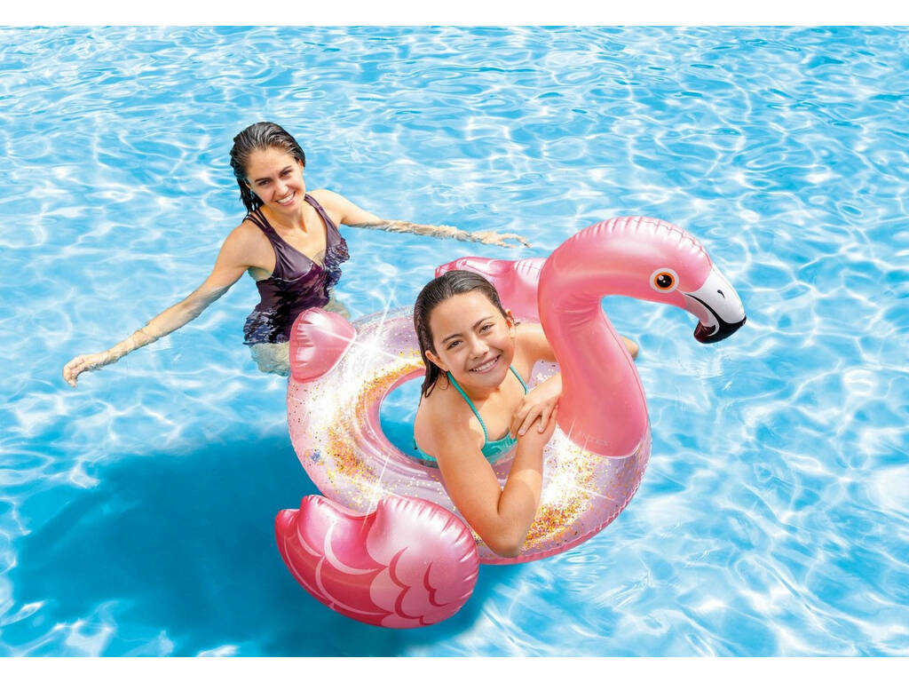 Flutuador Insuflável Glitter Flamingo Tube Intex 56251