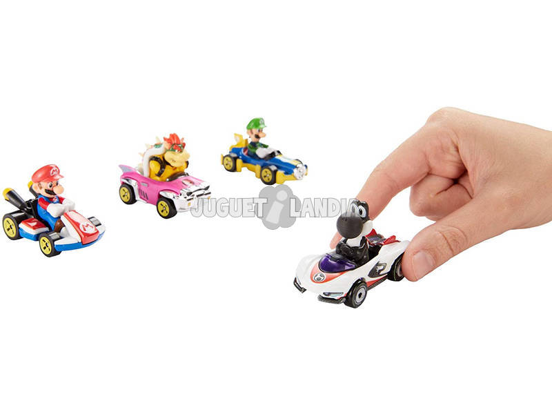 Hot Wheels Pack 4 Veículos Mario Kart Mattel GLN53