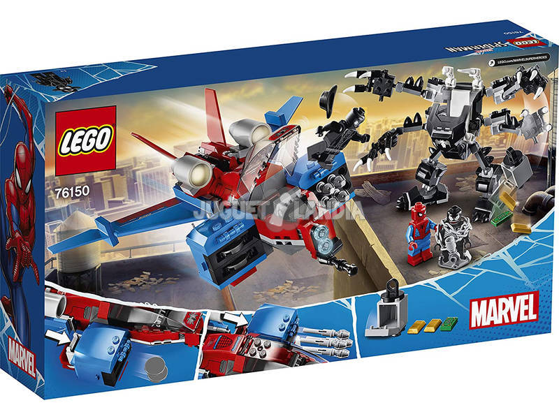 Lego Super Heroes Jet Arachnide contre Armure Robotisée de Venom 76150