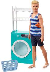 Barbie Poupée Ken et Mobilier Machine à Laver Mattel FYK52