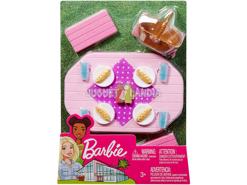 Barbie Set Muebles Exterior Picnic Mattel FXG40