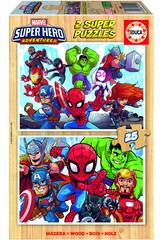 Puzzle 2X25 Marvel Super Heroe Adventures Educa 18599