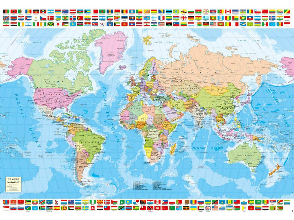 Puzzle 1500 Mapa do Mundo Político Educa 18500