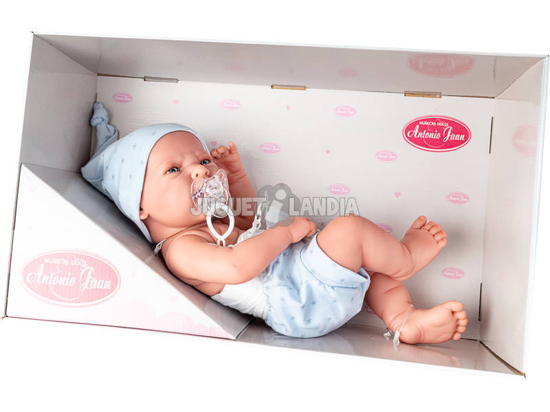 Neugeborene Puppe Leo Frosche 40 cm. Antonio Juan 5077