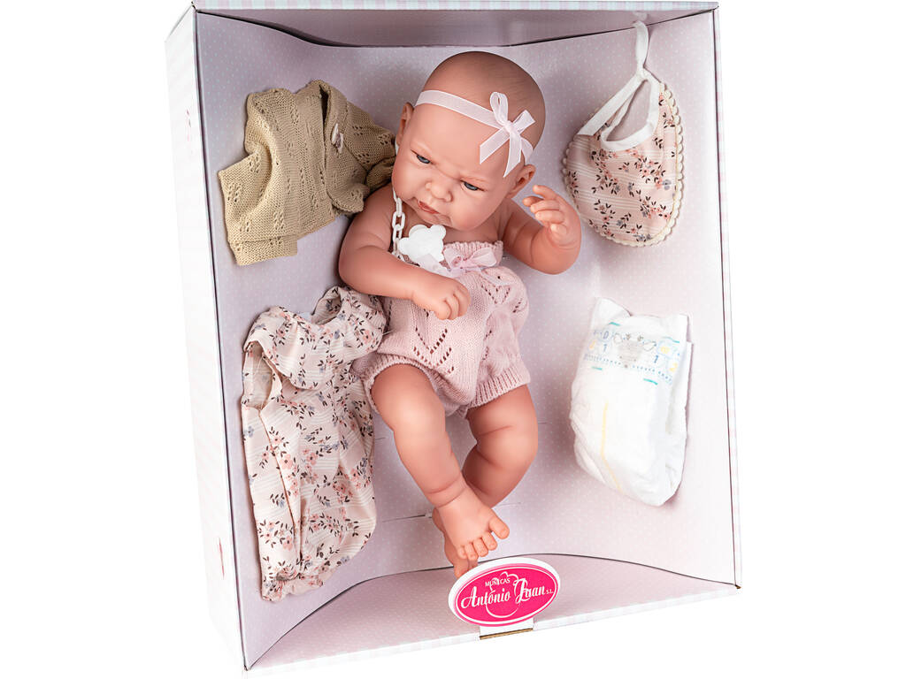 Neugeborene Puppe Lea Hausrat 40 cm. Antonio Juan 5082