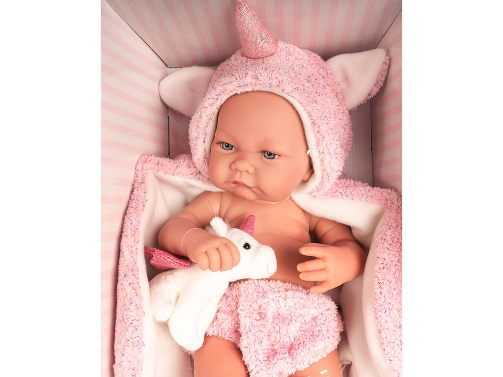 Neugeborene Puppe Nica Einhorn 40 cm. Antonio Juan 5086