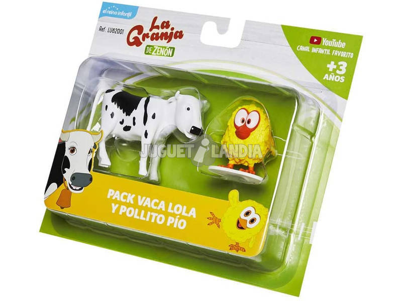 Papagaio De Zenón Pack 2 Figuras Vaca Lola e Pintinho Pío Bandai 82001