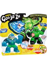 Heroes of Goo Jit Zu Pack 2 Figurines Thrash Vs Rock Bandai 41016