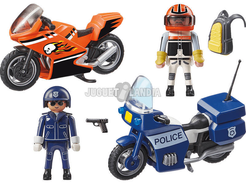 Playmobil Patrouille de Police Poursuite De Moto 70462