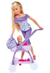 Steffi Love Muñeca con Set de Paseo al Bebé
