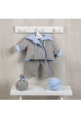 Robe Poup�e 46 cm. Veste R�versible Grise/C�leste Asivil 3184081