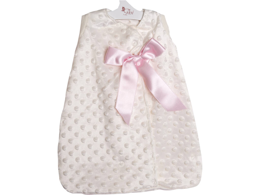 Vestido Boneca 46 cm. Saco de Dormir Bege Laço cor-de-rosa Asivil 3185190