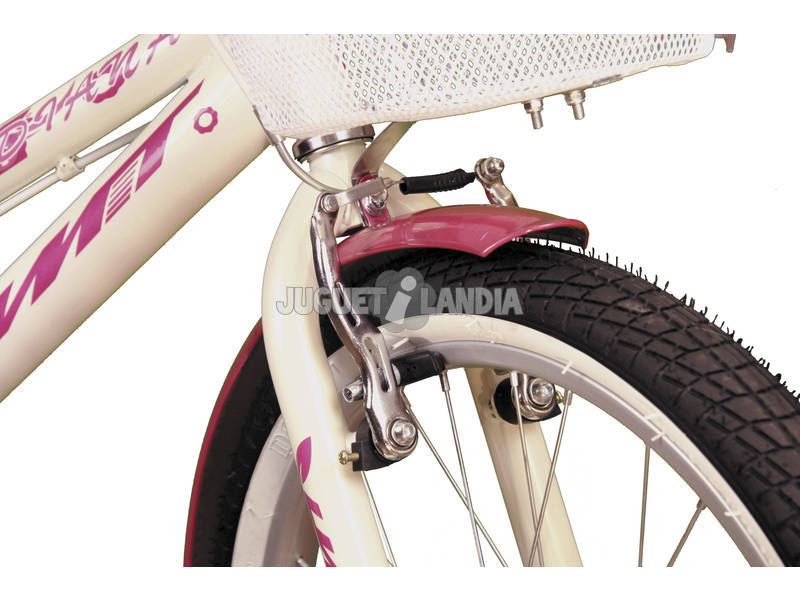 Bicicleta XT20 Diana 20 Branca e Cor-de-rosa com Cesto Umit 2071-53