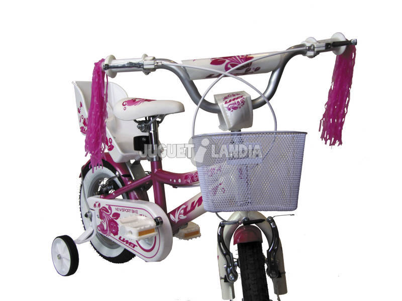 Vélo 12 Diana Rose et Blanc avec Panier et Porte-poupée Umit 1271-35