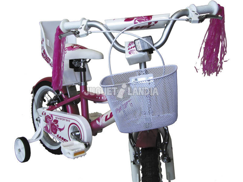 Bicicletta 14 Diana Rosa e Bianca con Cesta e Porta bambole Umit 1471-35