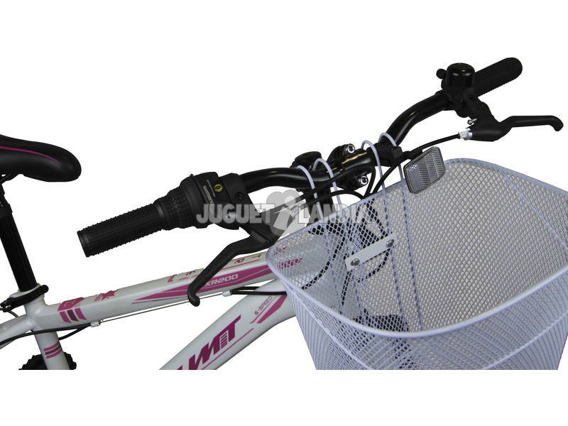 Fahrrad XR-200 Weiss und Rosa mit Shimano Getriebe 6v und Korb Umit 2071CS-5