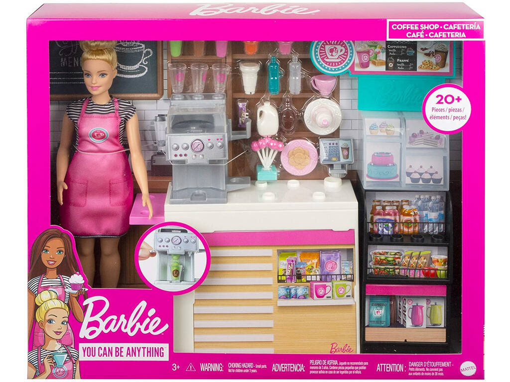 Barbie Cafetería con Accesorios Mattel GMW03