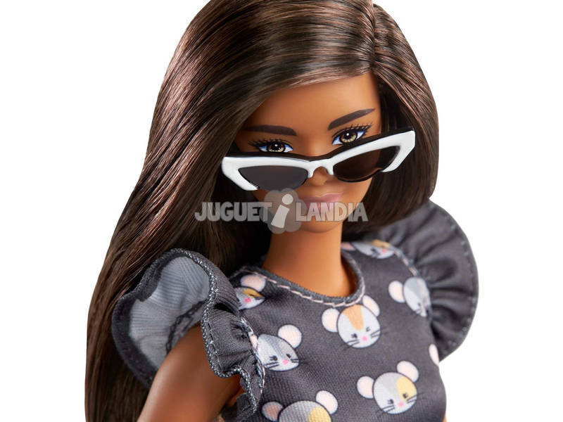 Barbie Fashionistas Mouse Print Dress Mattel GHW54