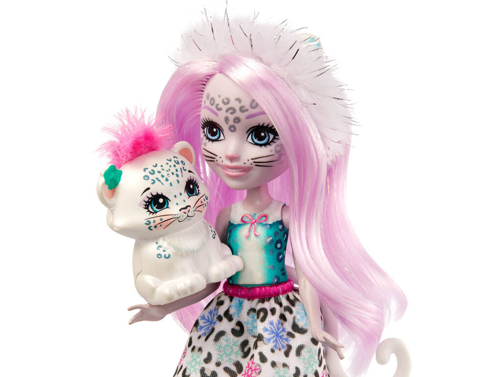 Enchantimals Bambola Sybill Snow Leopard e Flake Mattel GJX42