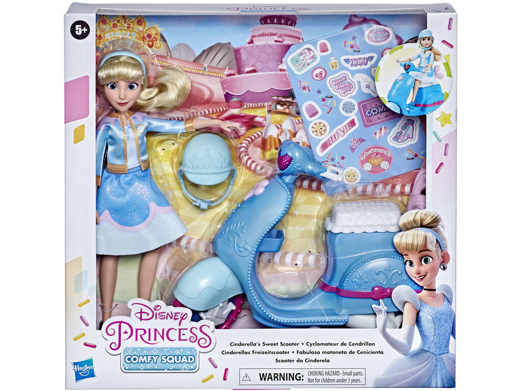 Boneca Princesas Disney Cenicienta e Scooter Hasbro E8937